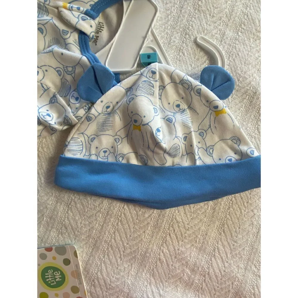 LITTLE ME BOYS 6M Onsie with matching hat
